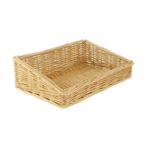 Wicker Willow Kitchen Storage Tray Fruit Baskets Rectangle Tapered