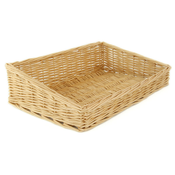 Wicker Willow Kitchen Storage Tray Fruit Baskets Rectangle Tapered