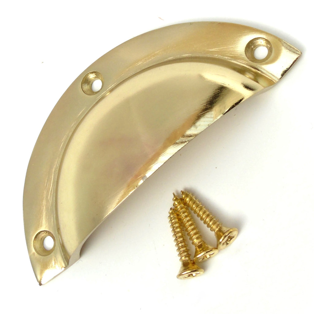 Solid Brass Cup Handles Cabinet Drawer Kitchen Pulls