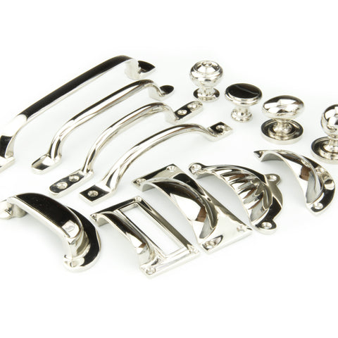 Polished Nickel Solid Brass Cabinet Kitchen Drawer Door Bow Handles Pulls & Knobs