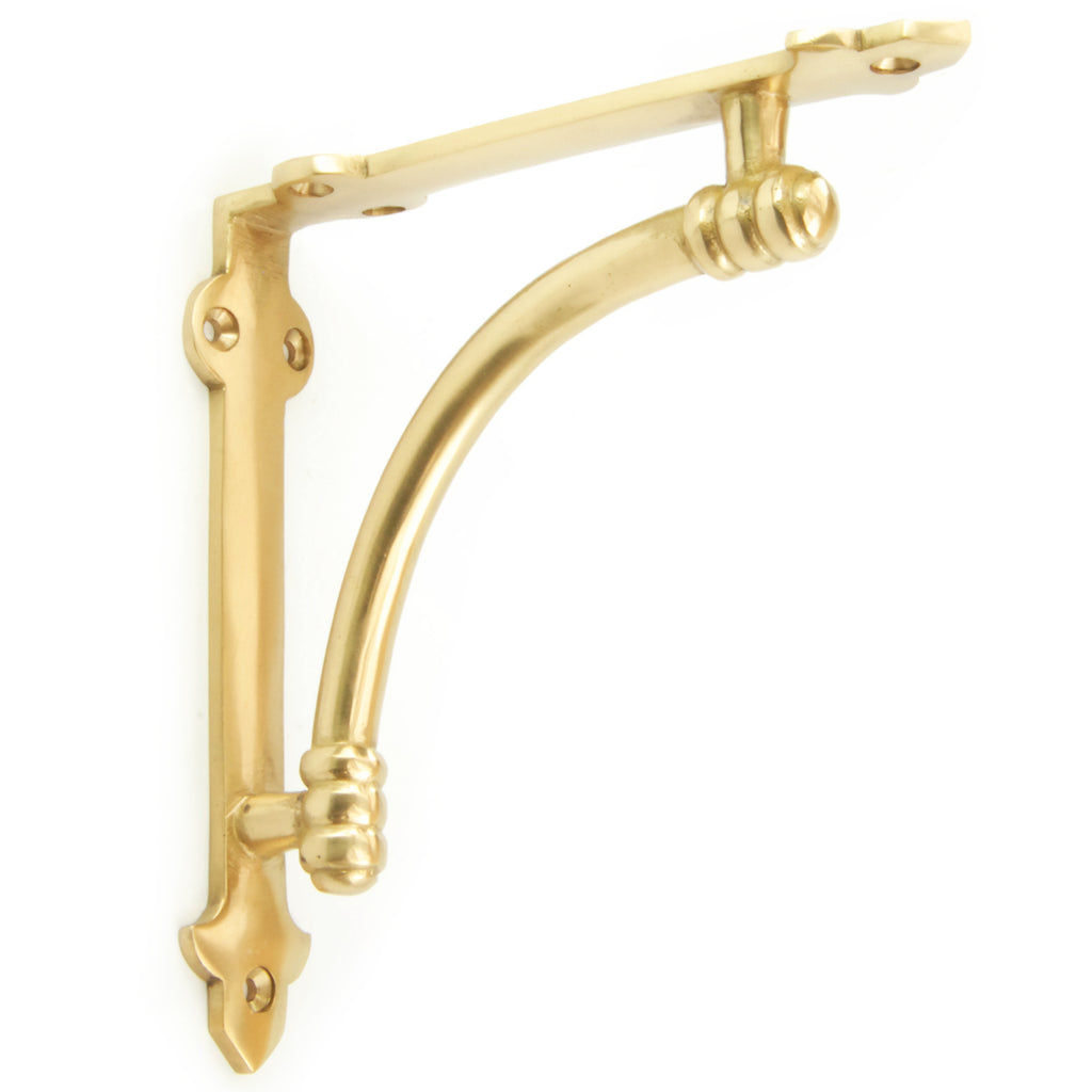 Solid Polished Brass Vintage Industrial Albion Metal Shelf Bracket