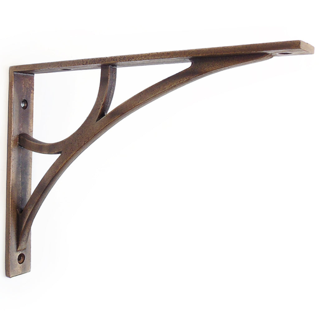 Vintage Industrial Style Cast Iron Metal Shelf Bracket Antique Brass