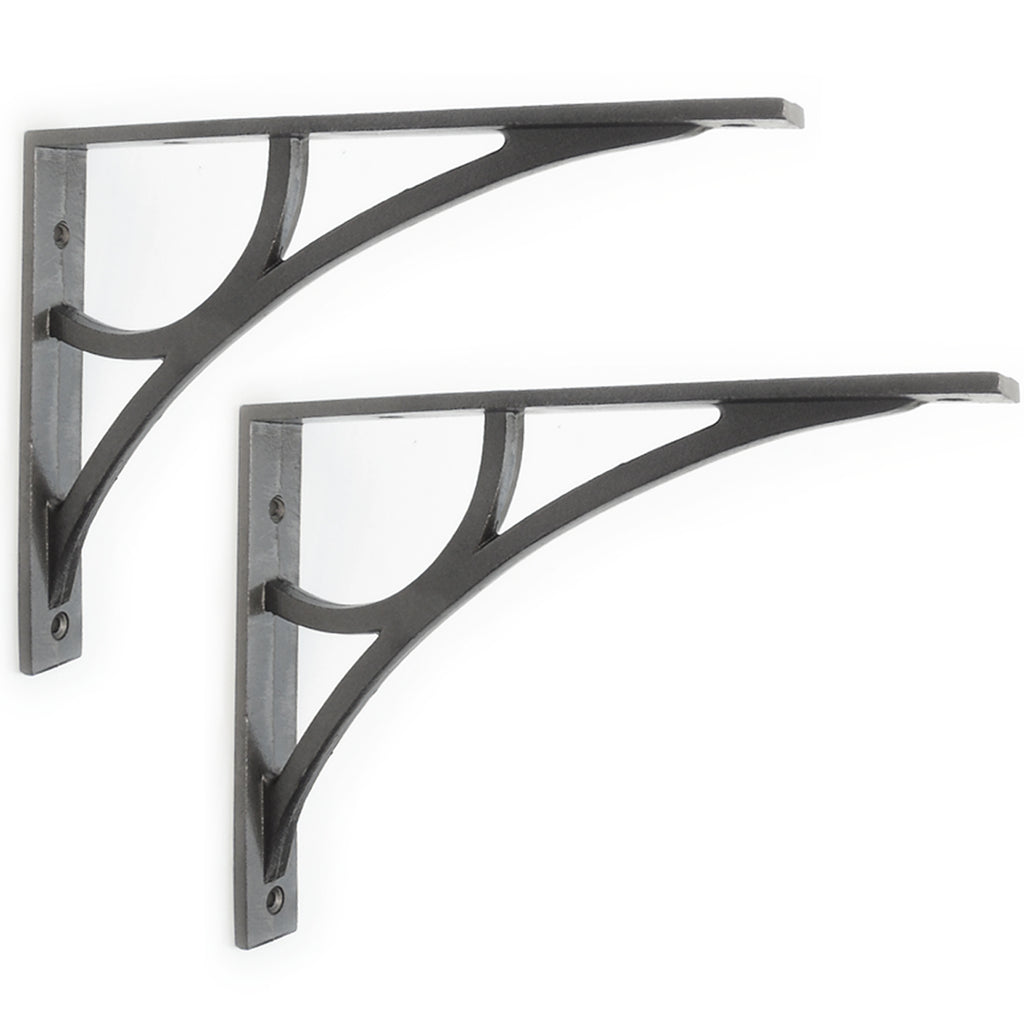 A pair of Vintage Industrial Style Cast Iron Metal Shelf Brackets