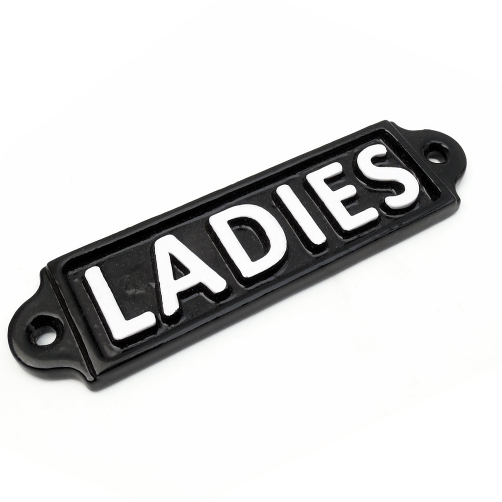 A 'LADIES' Vintage Cast Iron Style Metal Sign Black & White