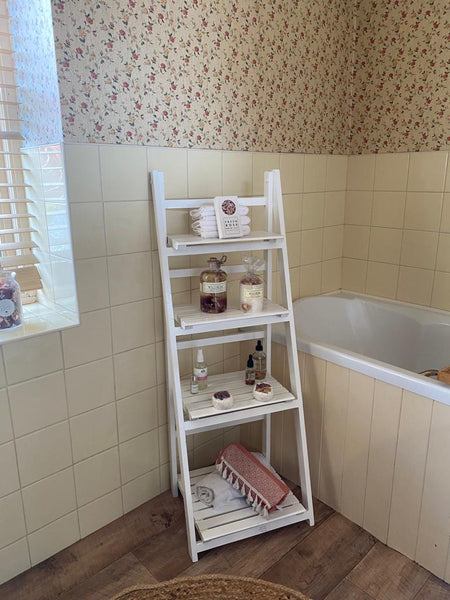 White Wooden Plant Stand Flower Ladder Shelves Planter Storage Rack