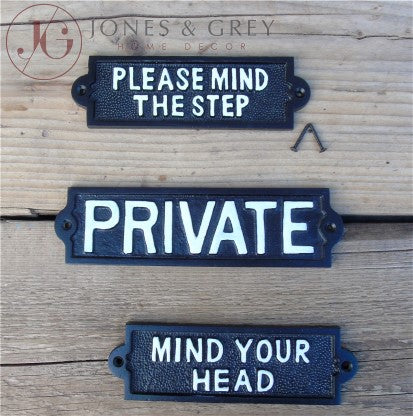 See our new Vintage Style Cast Iron Wall Signs!