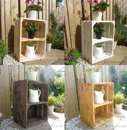 Introducing our new Wooden Crates with a Shelf. Perfect for Home or Garden.