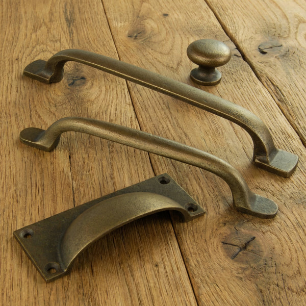 Antique Brass Cast Iron Cabinet Knobs Kitchen Drawer Door Bow D Handles Pulls