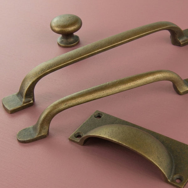 Antique Brass Cast Iron Cabinet Knobs Kitchen Drawer Door Bow D Handles Pulls