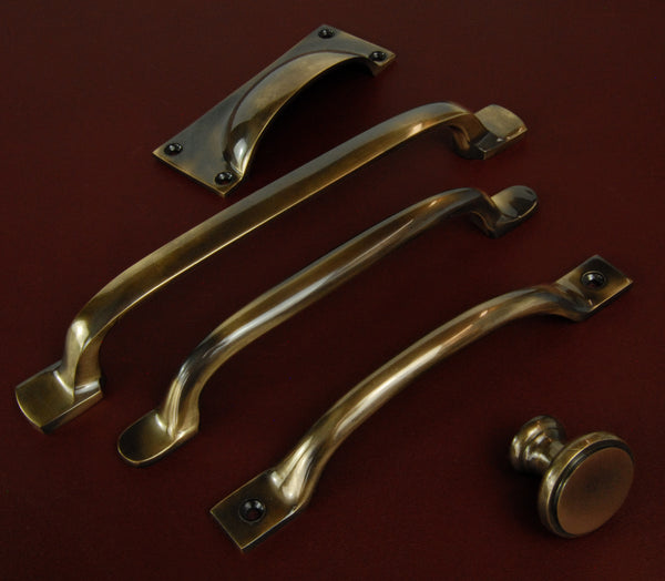 Antique Solid Brass Cabinet Knobs Kitchen Drawer Door Bow D Handles Pulls
