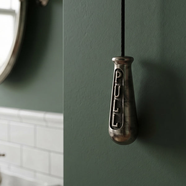 Antique Nickel Solid Brass Vintage Period Bathroom Light Switch Pull