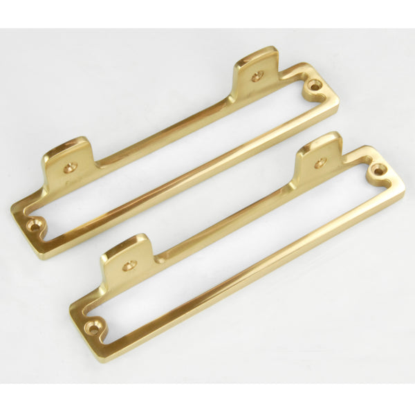 A Pair of Solid Polished Brass Hollow Alcove Shelf Brackets