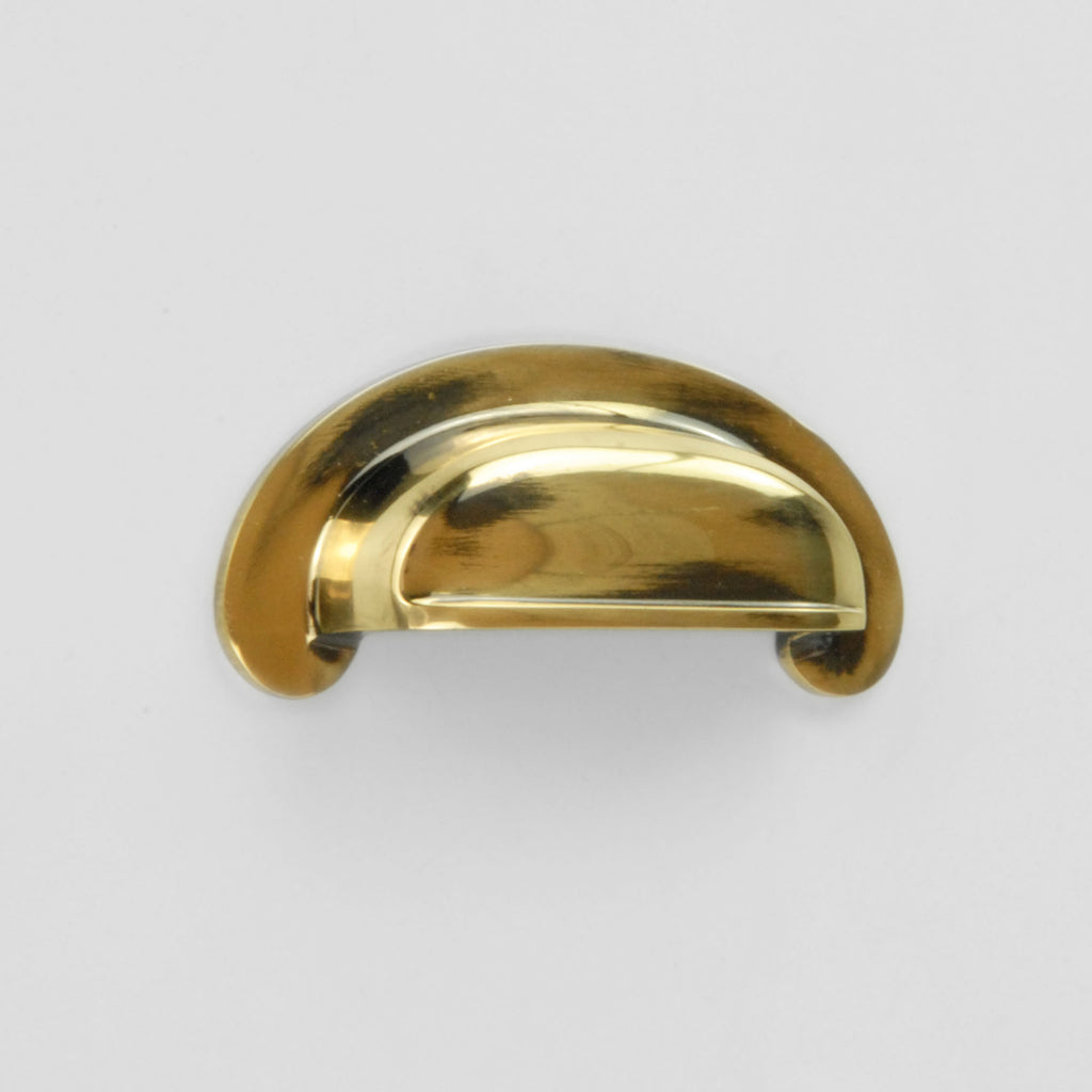 Antique Solid Brass Cabinet Kitchen Door Rounded Cup Handle Drawer Pull 100mm