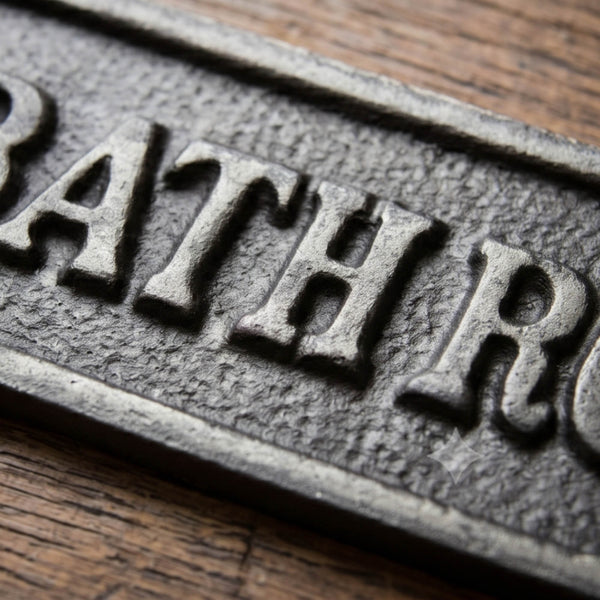 Vintage Style Cast Iron Bathroom Door Sign