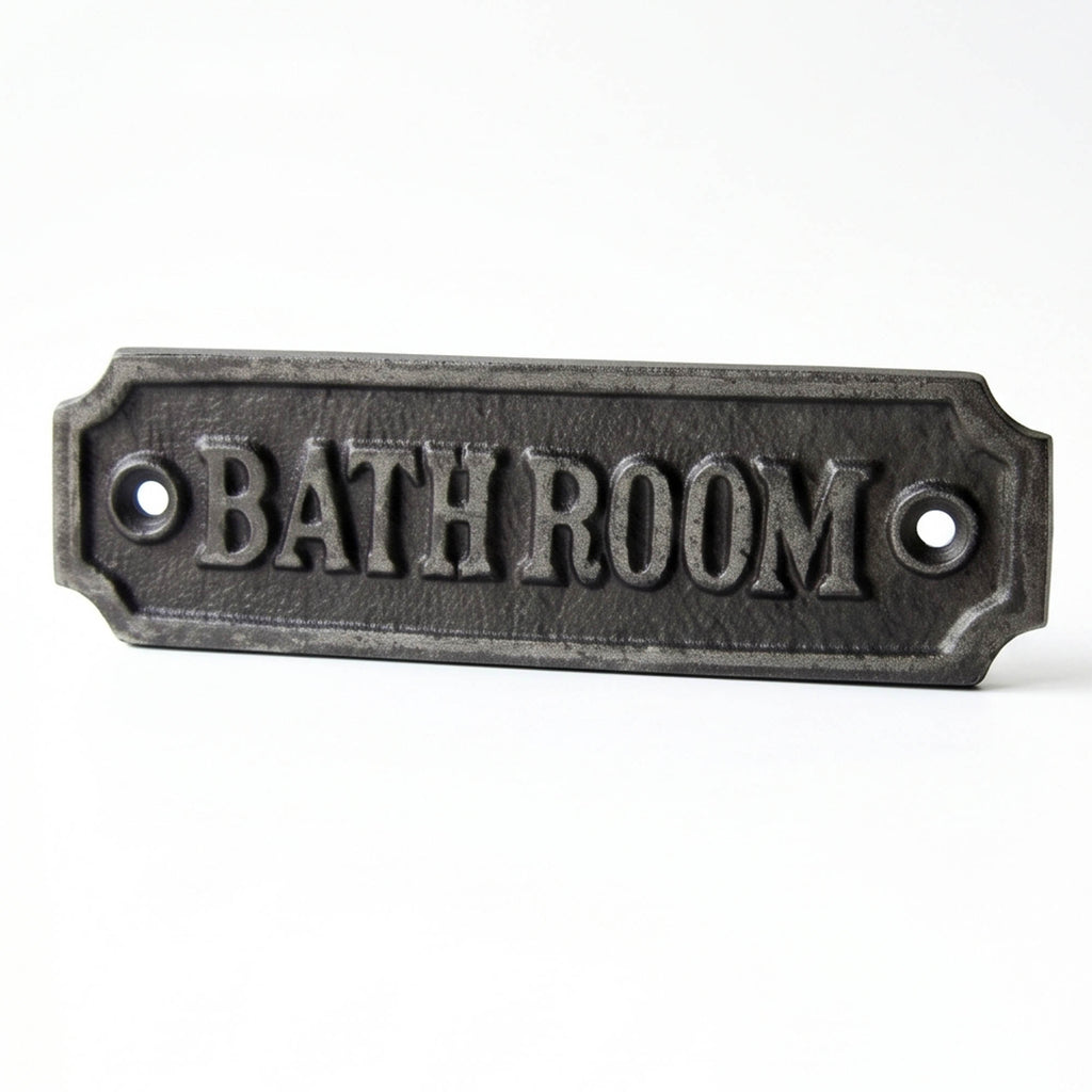 Vintage Style Cast Iron Bathroom Door Sign