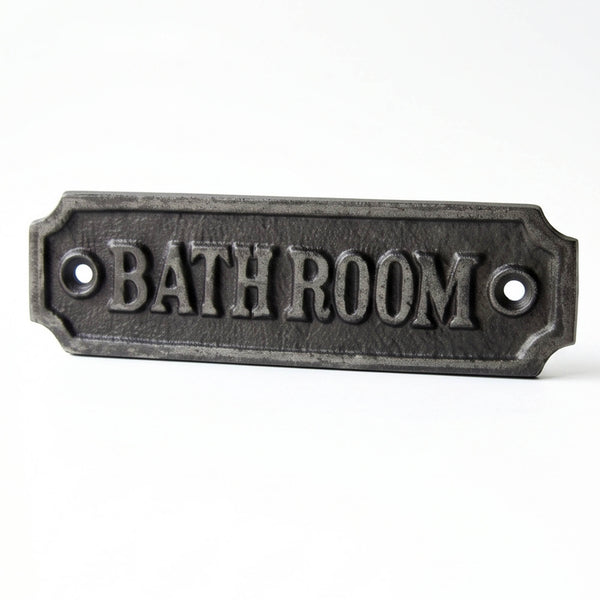 Vintage Style Cast Iron Bathroom Door Sign