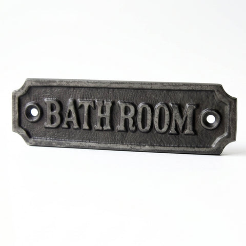 Vintage Style Cast Iron Bathroom Door Sign