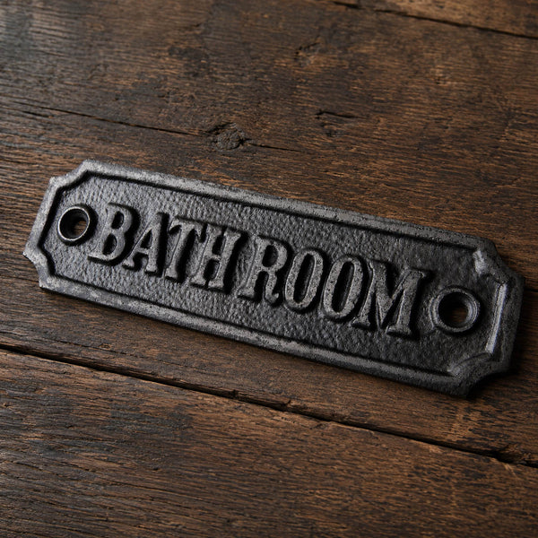 Vintage Style Cast Iron Bathroom Door Sign
