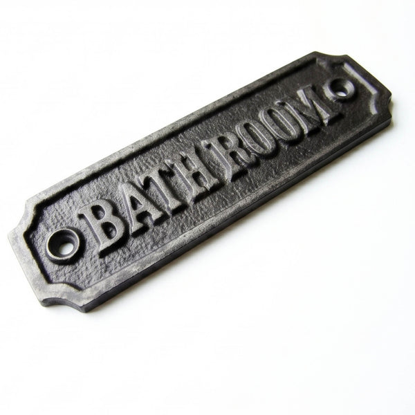 Vintage Style Cast Iron Bathroom Door Sign