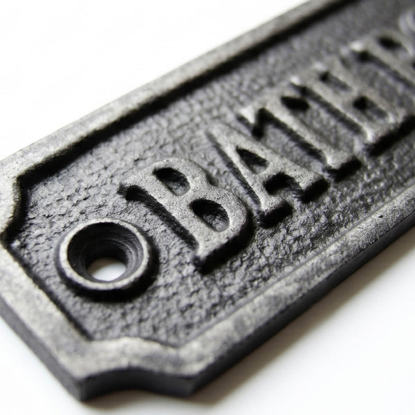 Vintage Style Cast Iron Bathroom Door Sign