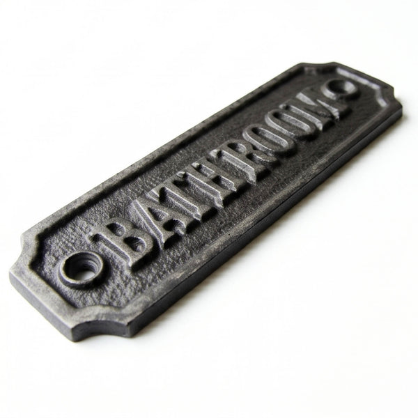 Vintage Style Cast Iron Bathroom Door Sign