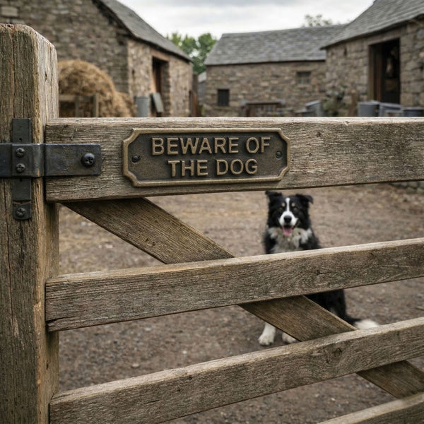 Antique Brass Cast Iron Vintage Style Metal Wall Door Gate Signs