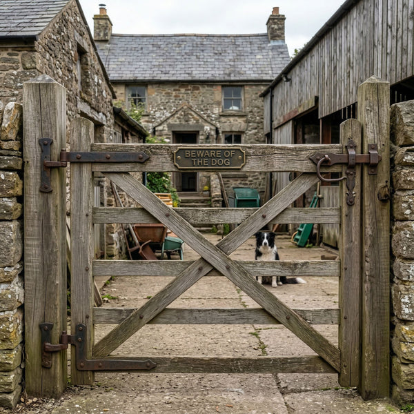 Antique Brass Cast Iron Vintage Style Metal Wall Door Gate Signs
