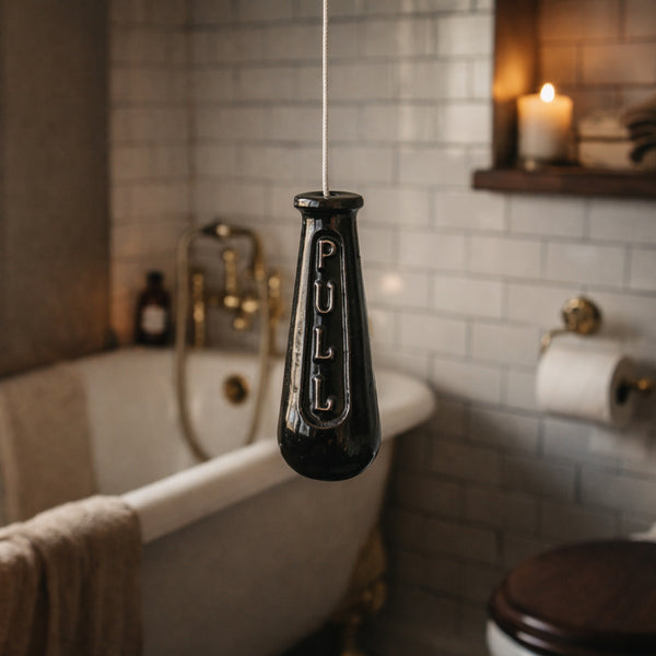 Vintage Victorian Cast Iron Period Style Bathroom Light Switch Pull Black