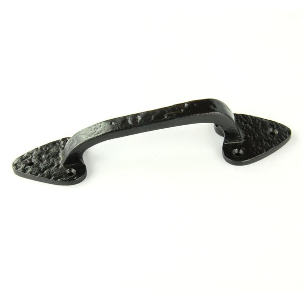 Vintage Antique Style Black Hammered Cast Iron Door Pull D Handle
