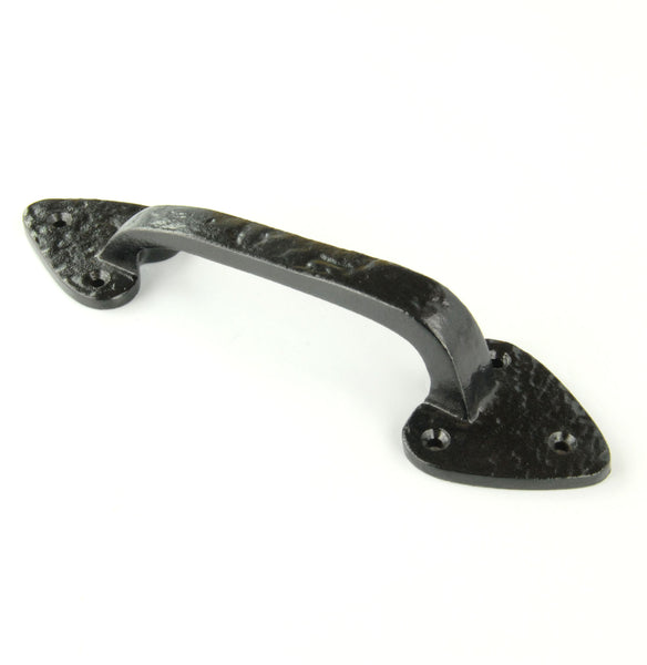 Vintage Antique Style Black Hammered Cast Iron Door Pull D Handle