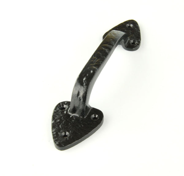 Vintage Antique Style Black Hammered Cast Iron Door Pull D Handle