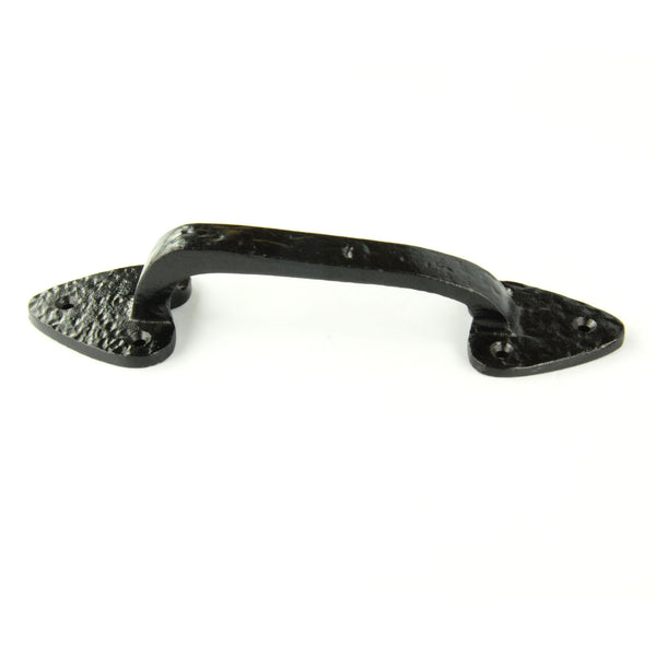 Vintage Antique Style Black Hammered Cast Iron Door Pull D Handle