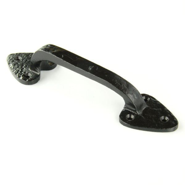 Vintage Antique Style Black Hammered Cast Iron Door Pull D Handle
