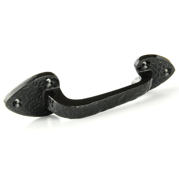 Vintage Antique Style Black Hammered Cast Iron Door Pull D Handle