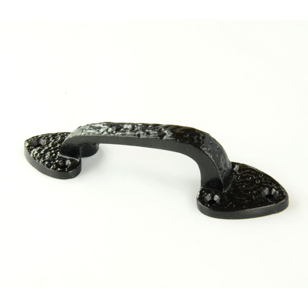 Vintage Antique Style Black Hammered Cast Iron Door Pull D Handle