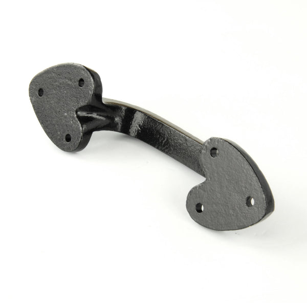 Vintage Antique Style Black Hammered Cast Iron Door Pull D Handle