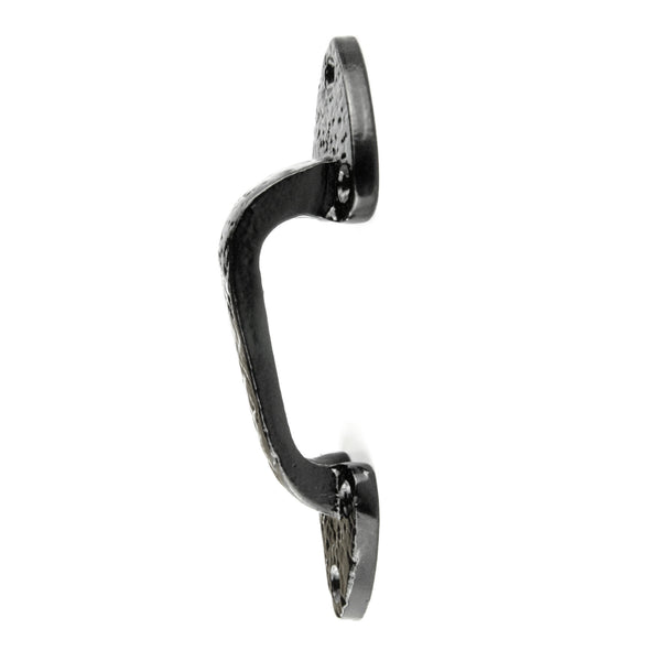 Vintage Antique Style Black Hammered Cast Iron Door Pull D Handle