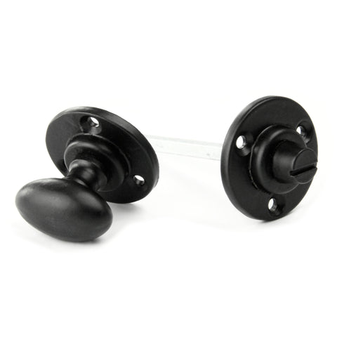 Regency Oval Bathroom Lock Thumb Turn & Release Satin Black