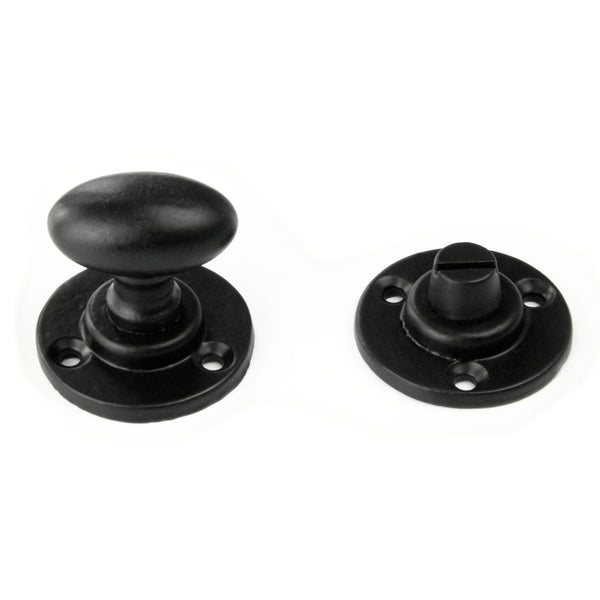 Regency Oval Bathroom Lock Thumb Turn & Release Satin Black
