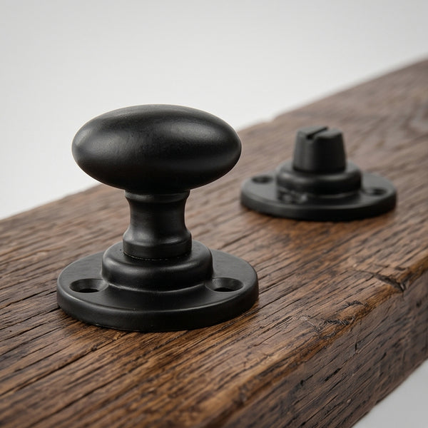 Regency Oval Bathroom Lock Thumb Turn & Release Satin Black