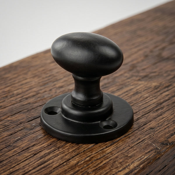 Regency Oval Bathroom Lock Thumb Turn & Release Satin Black