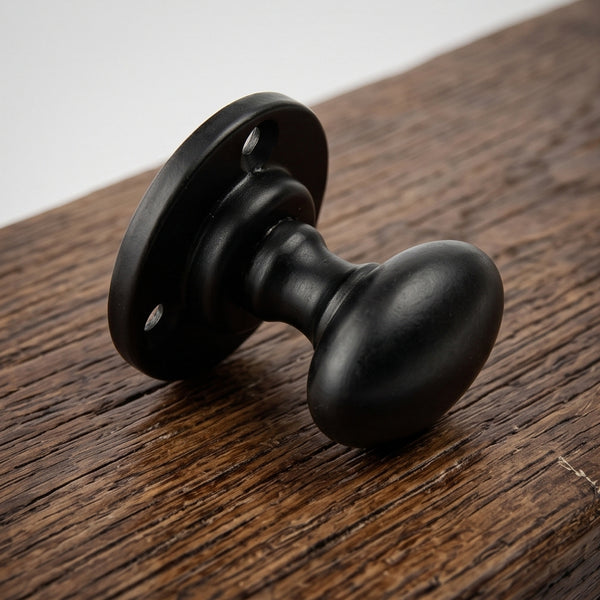 Regency Oval Bathroom Lock Thumb Turn & Release Satin Black