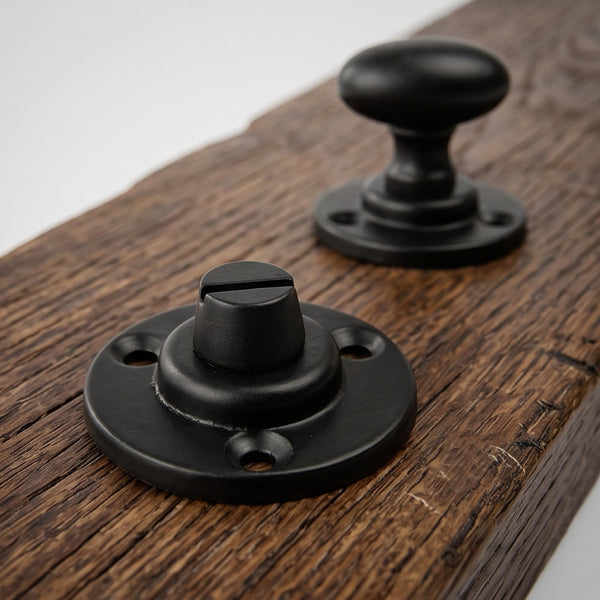 Regency Oval Bathroom Lock Thumb Turn & Release Satin Black