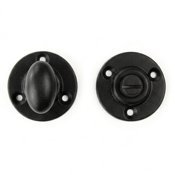 Regency Oval Bathroom Lock Thumb Turn & Release Satin Black