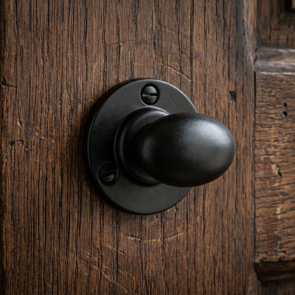 Regency Oval Bathroom Lock Thumb Turn & Release Satin Black