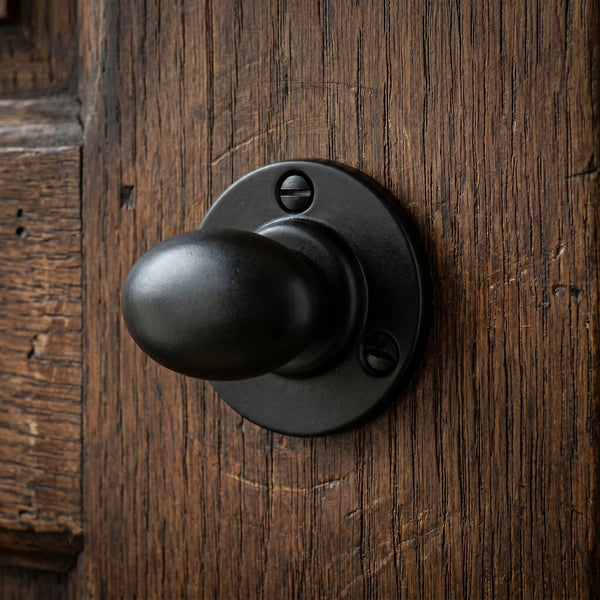 Regency Oval Bathroom Lock Thumb Turn & Release Satin Black
