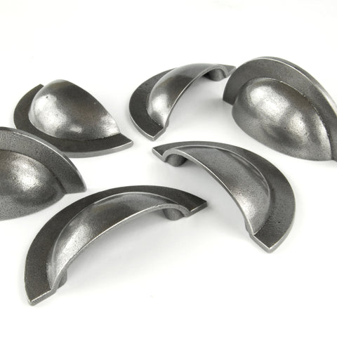 Pewter Finish Classic Round Cup Handle Kitchen Cabinet Drawer Pull