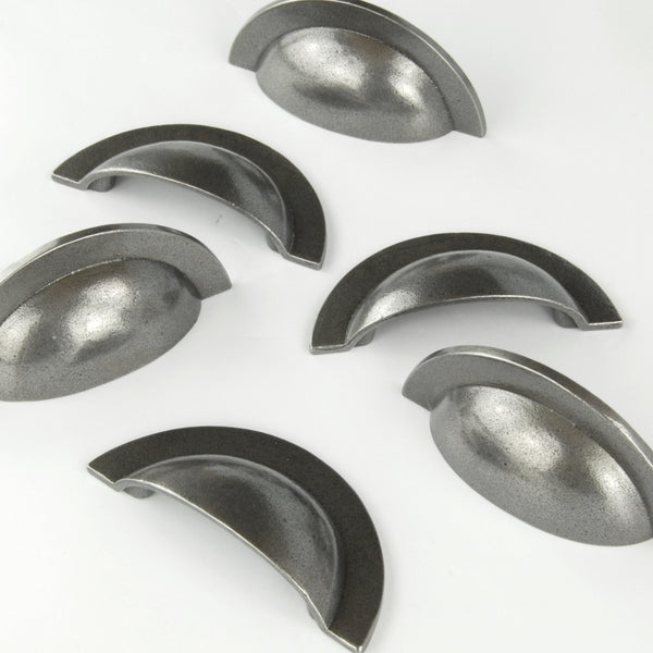 Pewter Finish Classic Round Cup Handle Kitchen Cabinet Drawer Pull