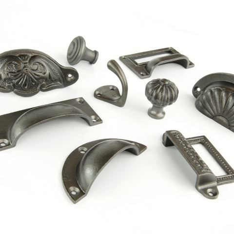 Vintage Solid Cast Iron Cabinet Knobs Kitchen Drawer Door Handles Pulls