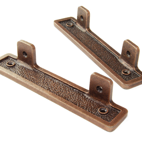 A pair of Antique Vintage Style Cast Iron Alcove Shelf Brackets - Antique Copper